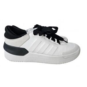 Adidas Court Funk Sneakers White Black Leather Low Top Womens 7 Chunky Clean